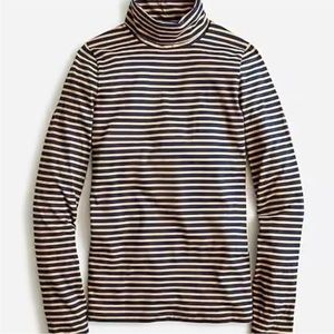 J. Crew stripe tissue turtleneck cream and navy